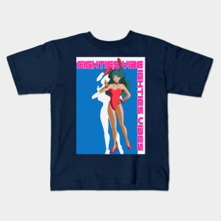 80s red anime bunny girl Kids T-Shirt